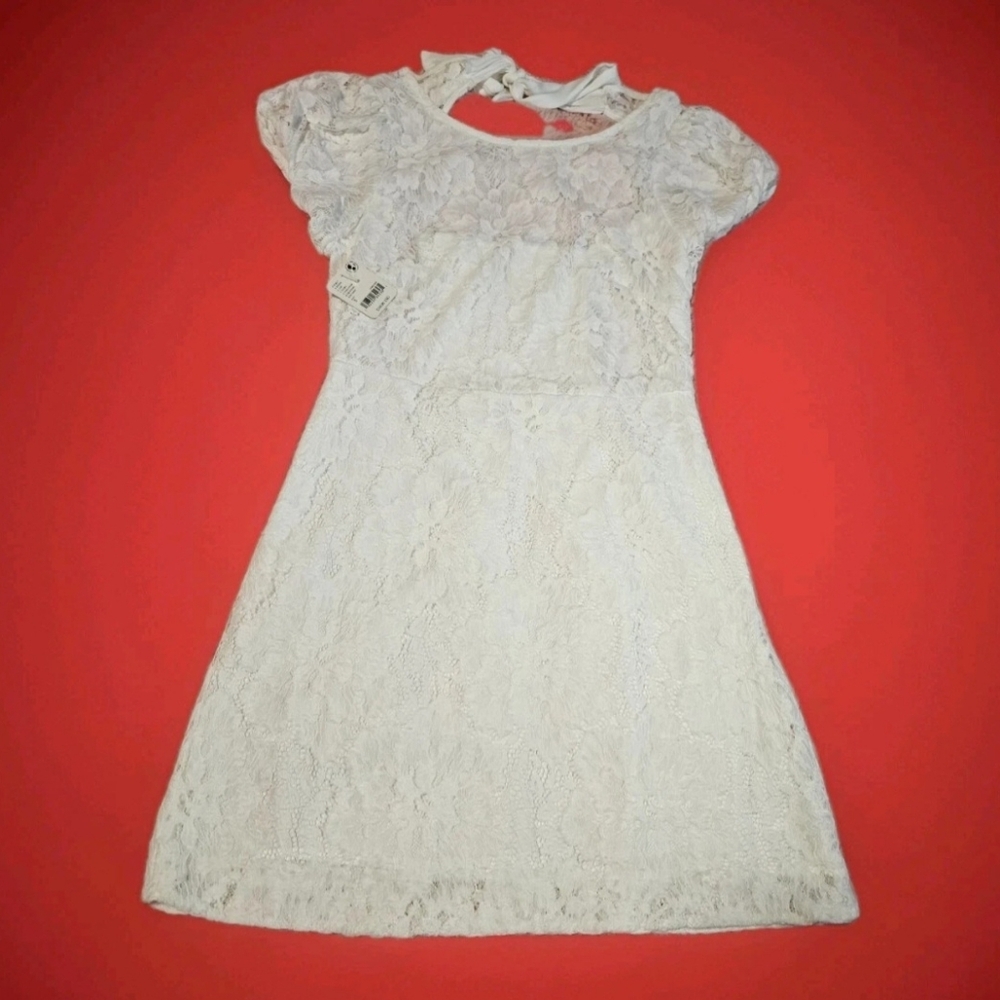 NWT Free People Hailee Lace Short Sleeve Mini Dress Ivory White Size Small - Picture 4 of 8
